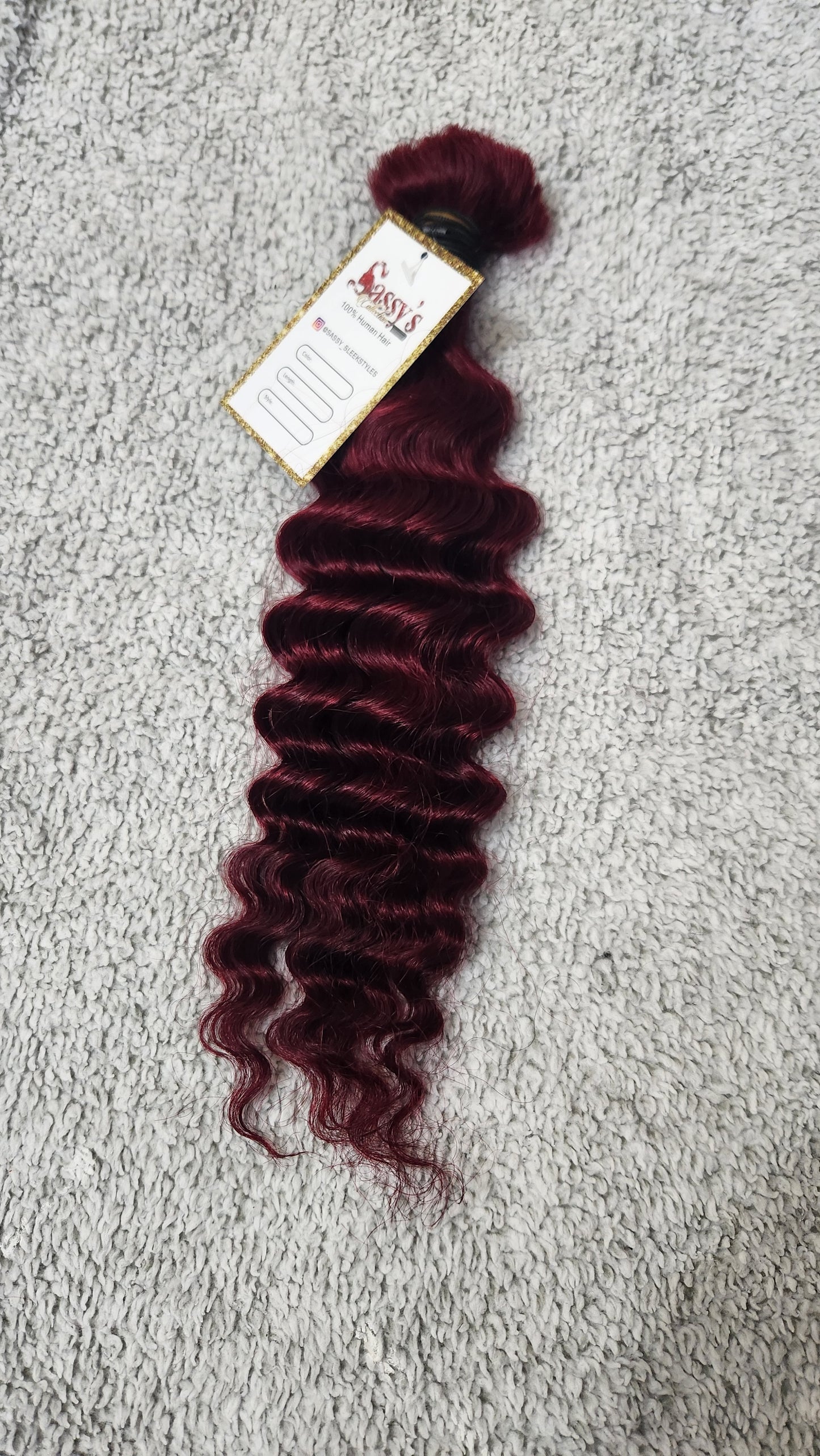 18" Coloured deep wave human hair bulk