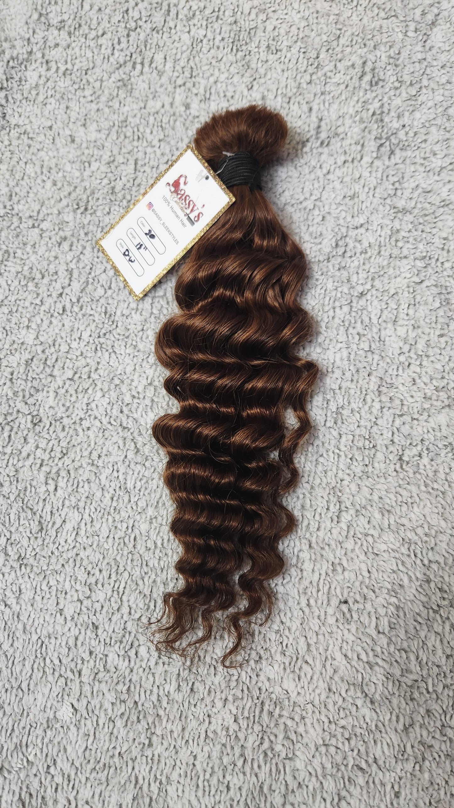 18" Coloured deep wave human hair bulk