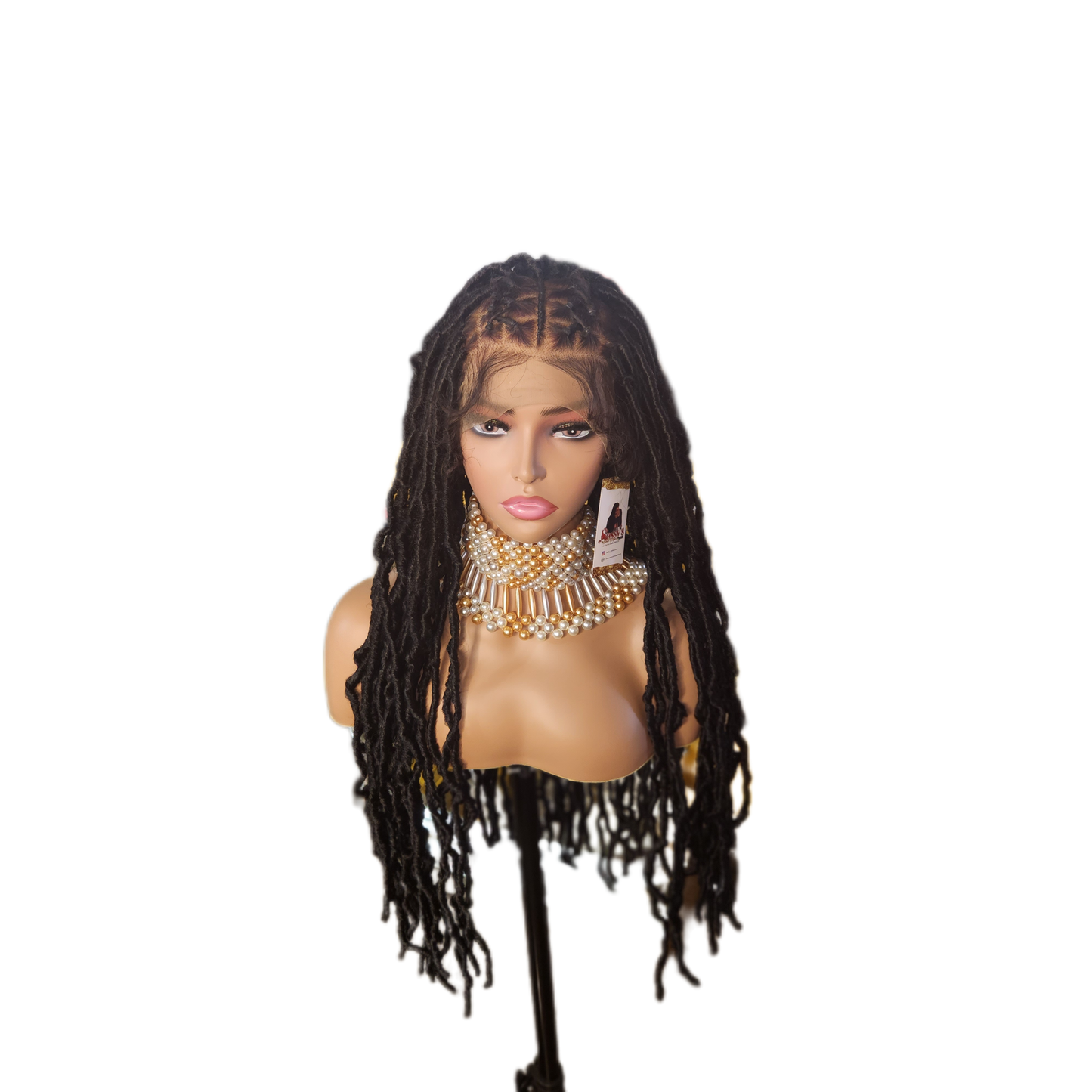 Deosha criss cross faux locs frontal wig(13×4)