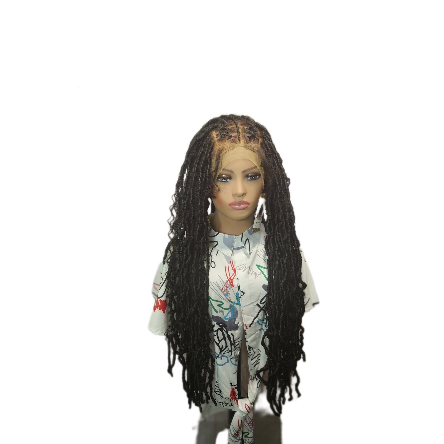 Deosha criss cross faux locs frontal wig(13×4)